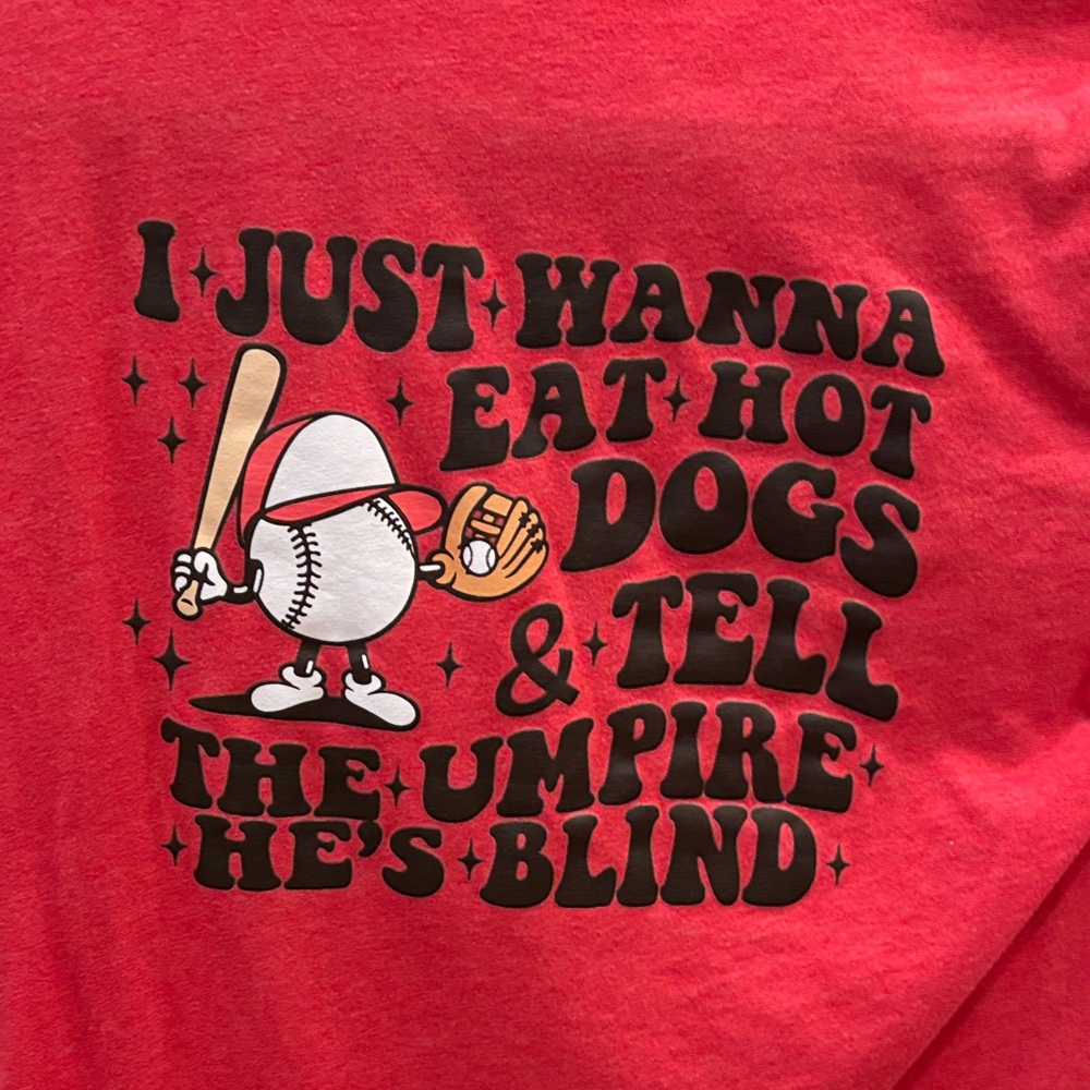 Red Graphic Baseball T-Shirt